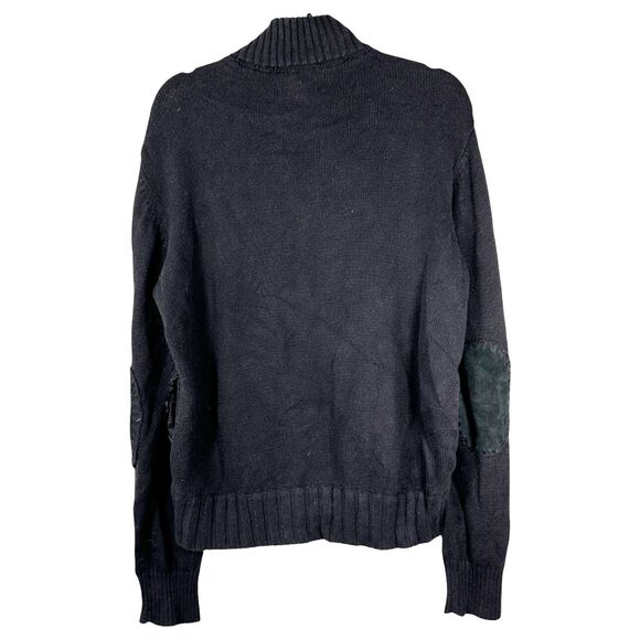 Style & Co. Leather and Knit Patchwork Sweater Jacket Black Women's Size Medium - Picture 2 of 5